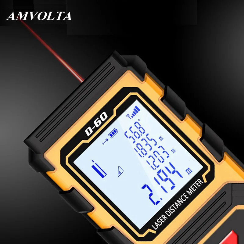 

AMVOLTA Laser Distance Meter 30m 40m 60m 80m 100m Laser Rangefinder Digital Trena Tape Range Finder Measure Electronic Level