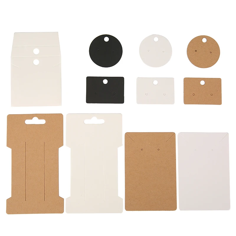 50pcs/lot Earring Cards Holder Paper Hairpin Necklace Display Cards Cardboard Hang Tag For Diy Jewelry Packaging Making Findings