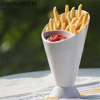 assorted sauce ketchup dip cup bowl french fry chips cone salad dipping cup dishes potato tool kitchen accessories
