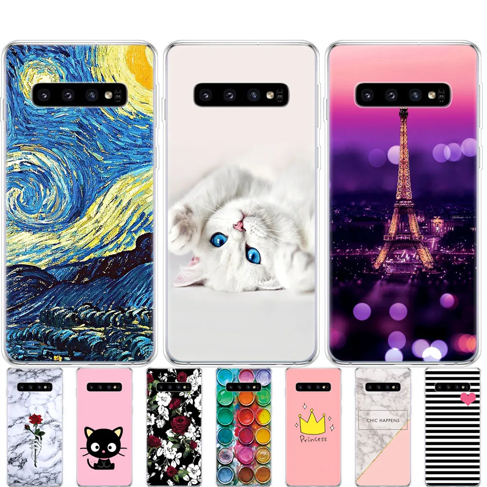 For Samsung Galaxy S10 S10+ Case coque Silicone TPU Cover On For Samsung S10 Plus G975F copas S10 e bumper Skin shockproof