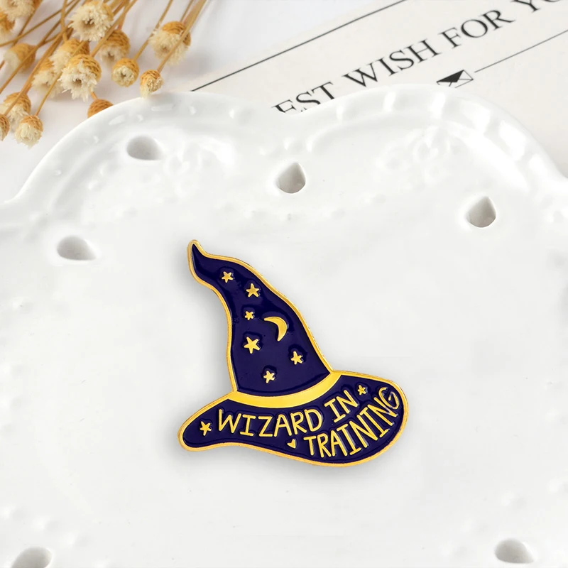 Волшебный волшебник шляпа готические значки Броши эмалированные заколки