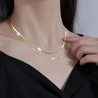 hot fashion snake chain women necklace choker aluminum alloy herringbone gold color chain necklace for women jewelry vintage