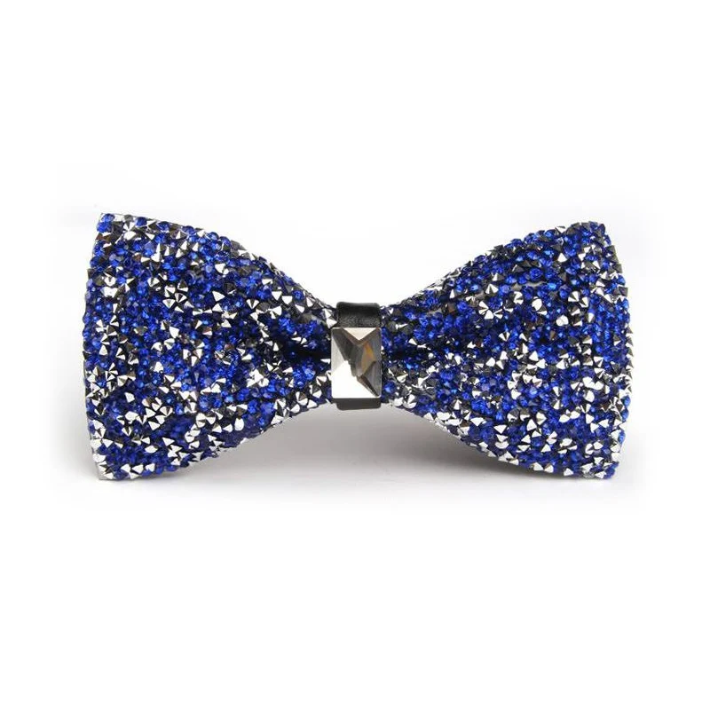 Галстук бабочка мужской с кристаллами и стразами|Мужские галстуки носовые