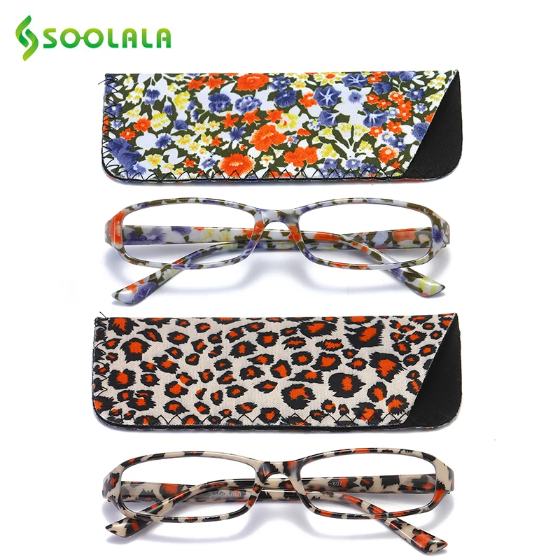 SOOLALA Wholesale 30pcs Spring Hinge Floral Printed Reading Glasses  With Case Womens Reading Glasses+1.0 to 4.0