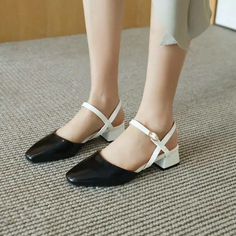 

Женские туфли на низком каблуке, с квадратным носком