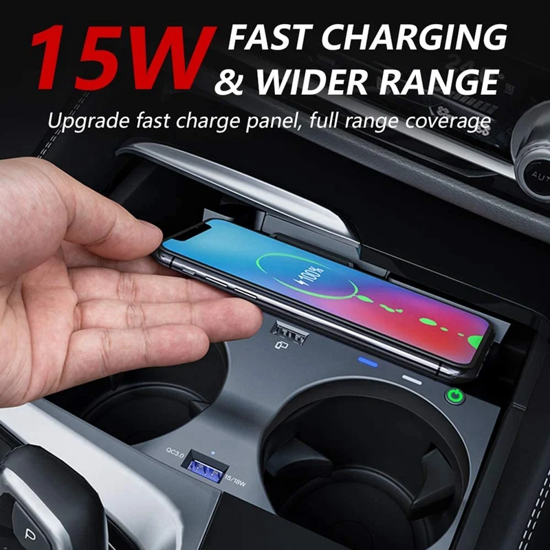 

15W Car QI Wireless Charger for-BMW 5 6 Series G30 G38 G32 6GT 2018 2019 2020 Special Mobile Phone Charging Plate