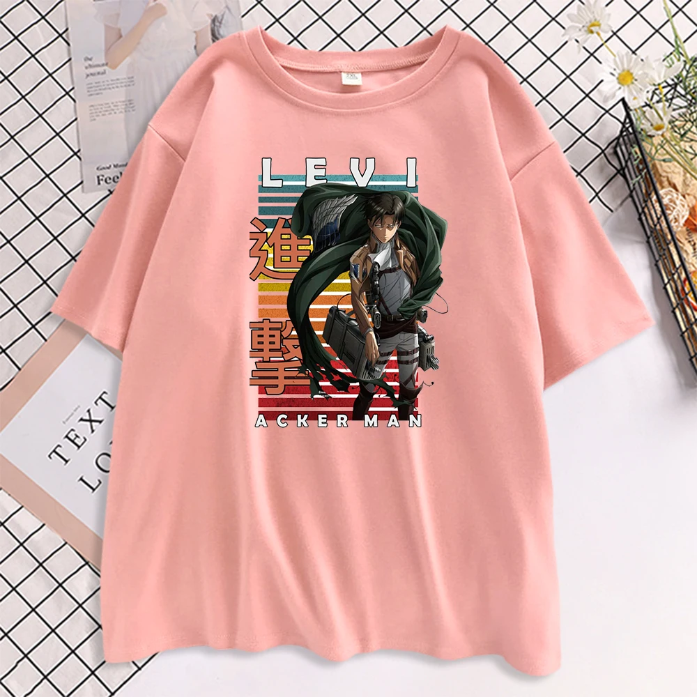 

Japan Anime Attack On Titan Female T-Shirt Hip Hop Style T Shirts 2021 Summer Cool T Shirt Fashion Loose Base Tees For Women