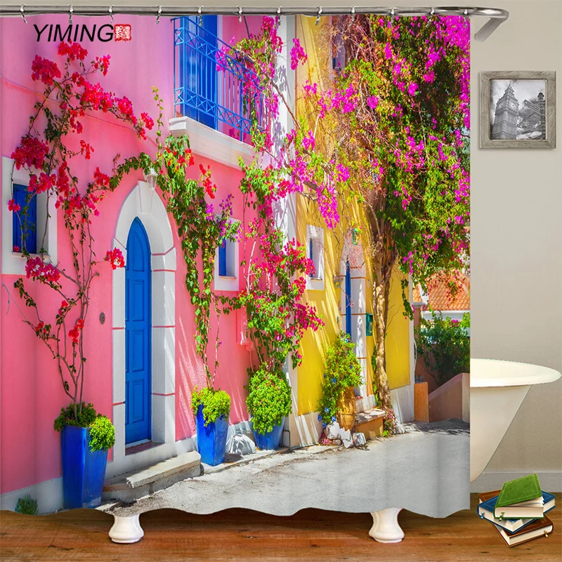 Занавеска для душа из полиэстера водонепроницаемая с 3D-принтом | Дом и сад