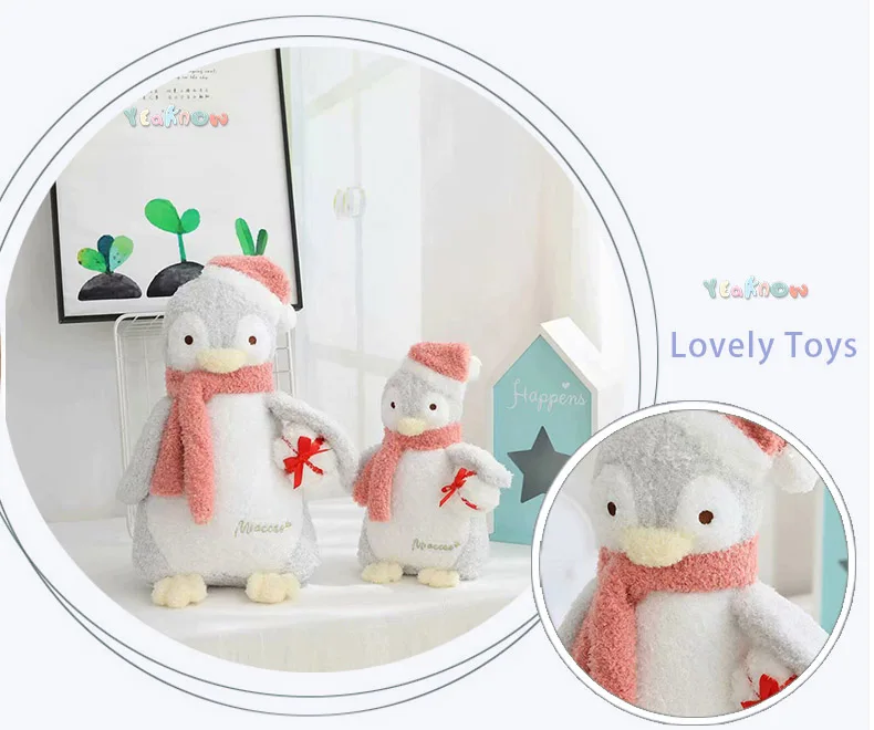 Yeaknow рождественские плюшевые игрушки, Пингвин 23x12 см 33x16 см 48x25 см Пингвин мягкие игрушечные животные куклы для детей подарки на день рождения