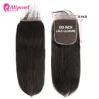 AliPearl прямые волосы 7x7 застежка человеческие волосы на шнуровке с детскими волосами швейцарские кружева 10-20 дюймов бразильские волосы Remy естественного цвета