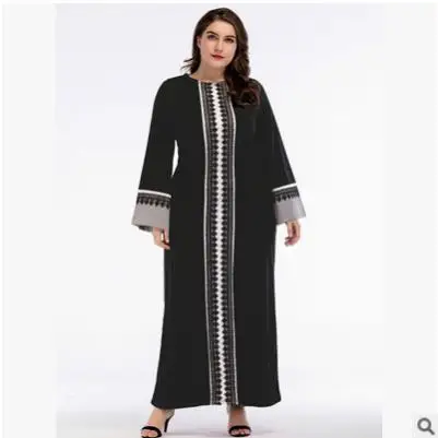 Women Dress 2019 Sukienki Oversized Muslim Clothing Abaya Islamic Contrast Color Patchwork Long Maxi Dresses FD52 | Женская одежда