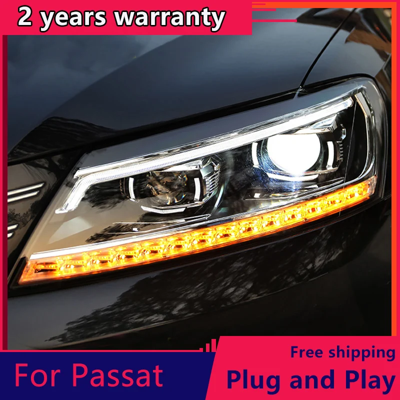 KOWELL Car Styling for VW Passat B7 US Verson 2012-2016 Headlight For Passat B7 Headlight DRL D2H dynamic turn signal