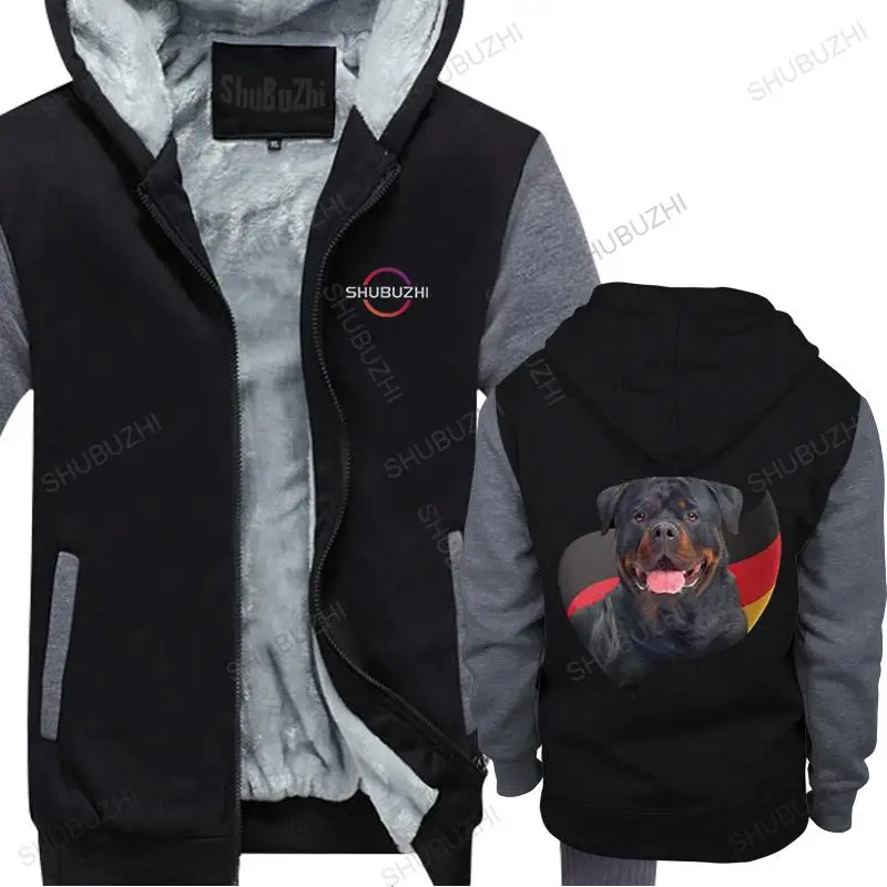 

Trendy fall Men Rottweiler Metzgerhund hoodies fall Cotton thick fleece Graphic German Dog Lover thick warm hoody euro size