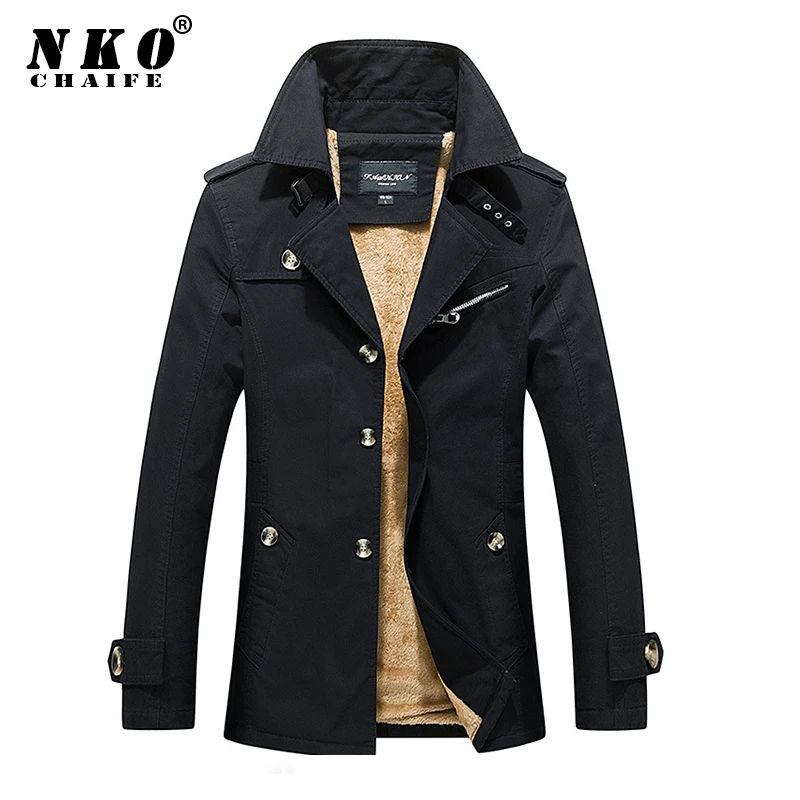 

CHAIFENKO Cotton Men Winter Jacket Coat New Fashion Casual Solid Business Jacket Men Fleece Thick Warm Brand Windbreaker Jackets