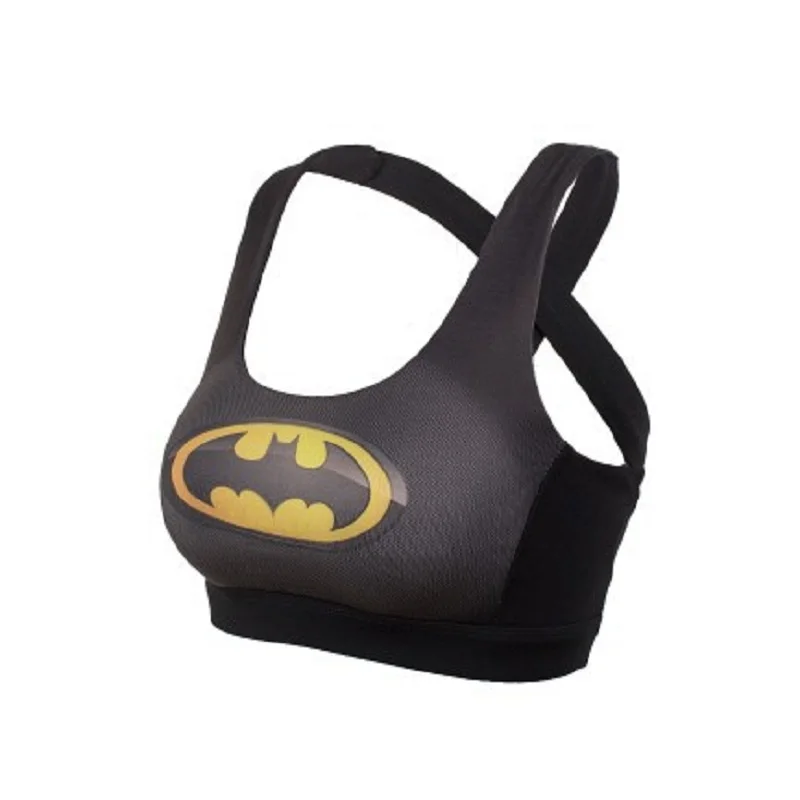 Спортивный бюстгальтер супергероя впитывающий пот Супермена плотная грудь