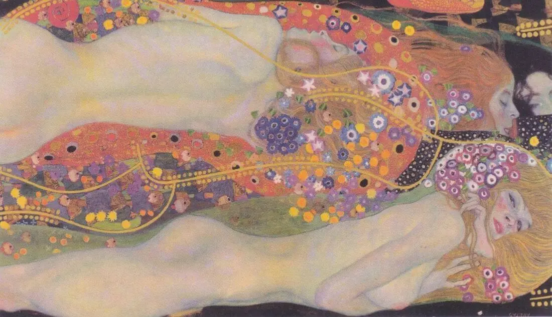 Gustav Klimt абстрактный холст искусство Масляная Живопись Репродукции на холсте воды