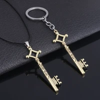 anime attack on titan key logo necklaces eren key shingeki no kyojin vintage pendant rope chain cosplay jewelry christmas gift