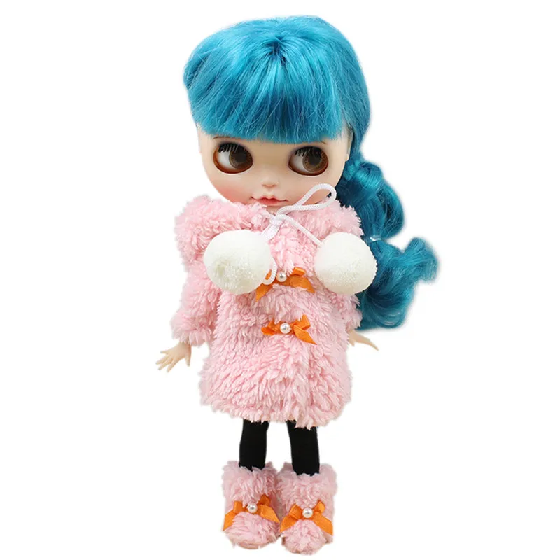 Кукольная одежда костюм для кукол Blyth ICY Licca зимнее плюшевое пальто с туфлями и