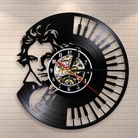 piano keyboard beethoven portrait wall art wall clock vintage vinyl record wall clock symphony classical music lovers gift