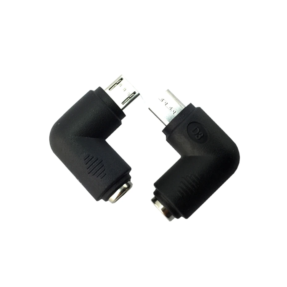 DC 5.5x2.1 mm Jack To Micro USB B 5P Right Angle Male Power Adapter Connector 90 degree for Samsung Xiaomi Phones And Other