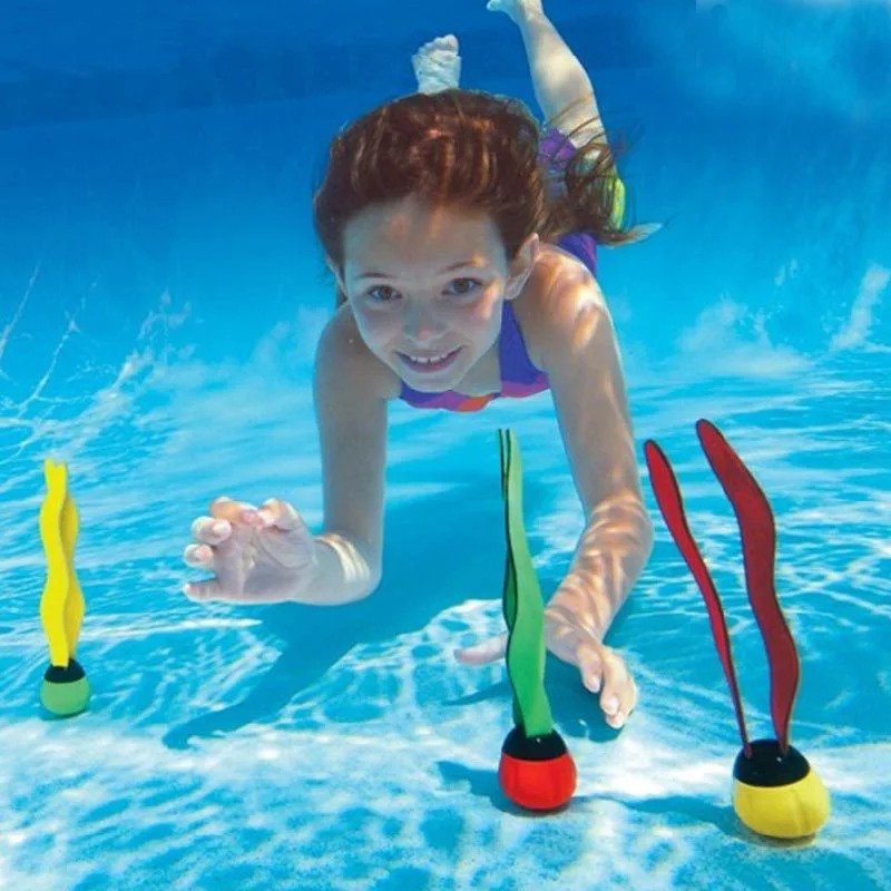 

3pcs Kids Plants Toy Sports Swimming Pool Toys Sea Plant Shape Diving Toys Diving Swimming Training Pool for Children