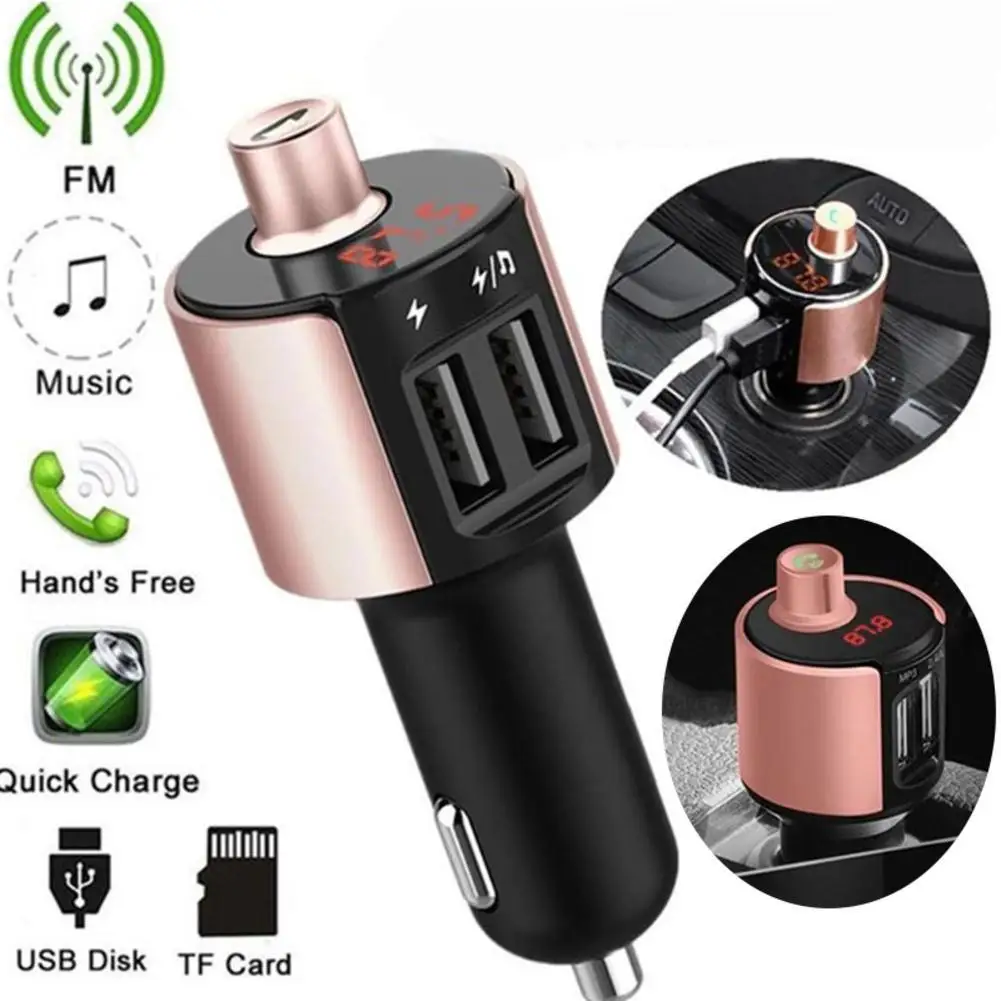 

Wireless Bluetooth FM Transmitter Handsfree Car Kit Adapter Charger Player Car MP3 Car 3.4A Car Modulator USB Dual Radio