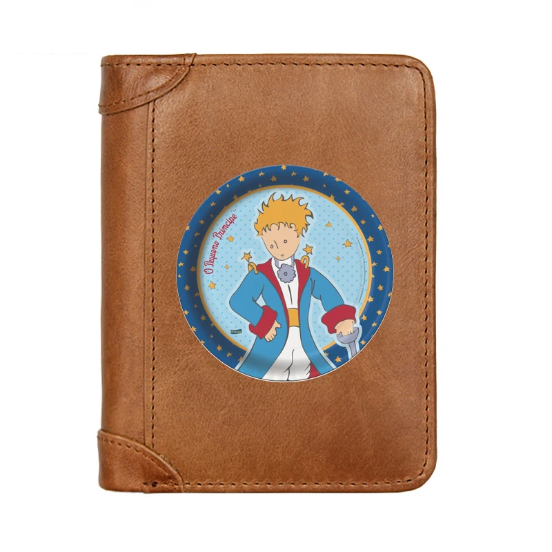 

Vintage LuxuryLe Petit Prince Male Genuine Leather Wallets Men Wallet Credit Business Card Holders Purses Women Money Bag