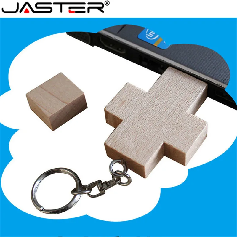JASTER заказной usb-накопитель в виде деревянного Креста флэш-накопитель флеш-накопитель usb 2,0 4 ГБ 8 ГБ 16 ГБ 32 ГБ 64 ГБ модный подарок логотип на заказ