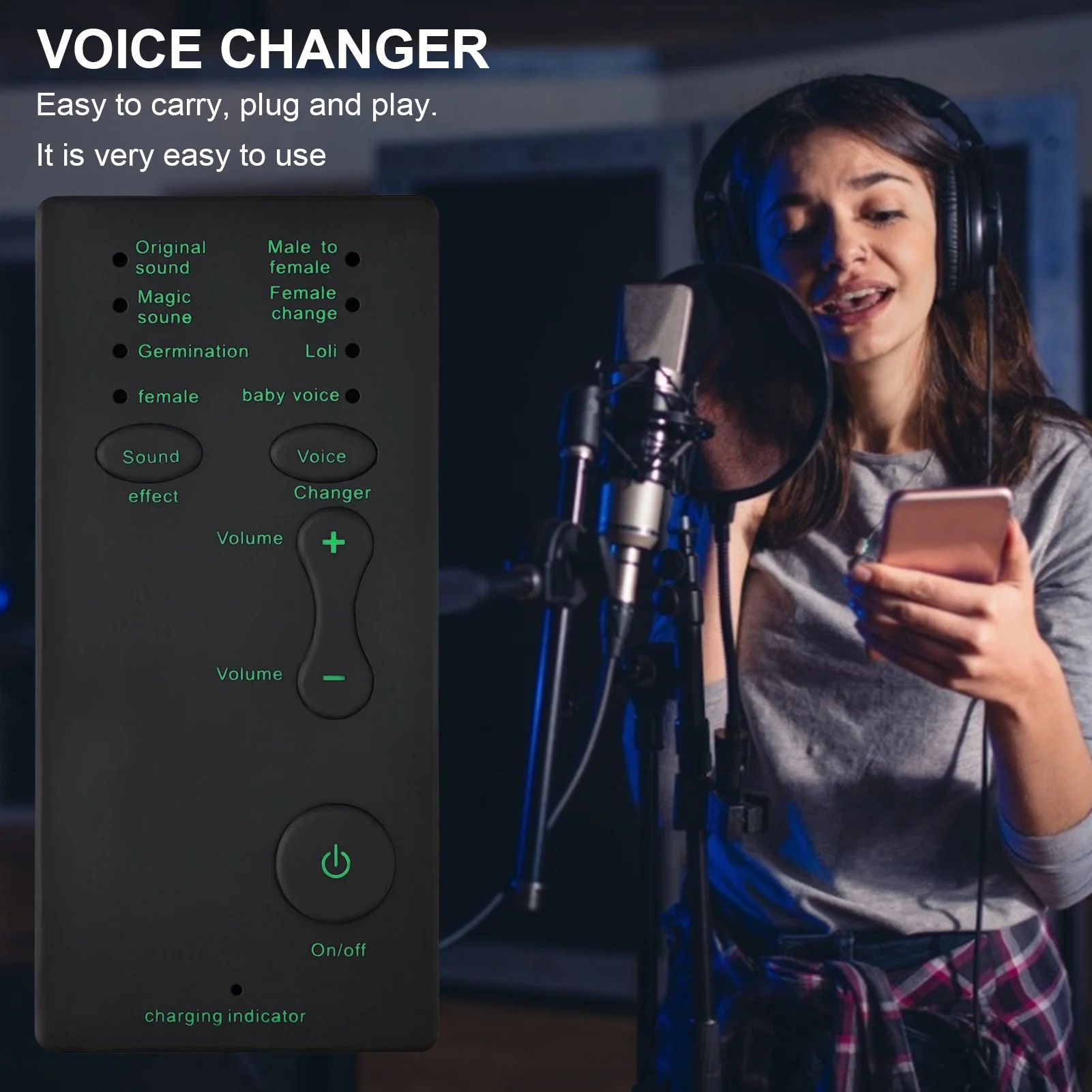 

Voice Changer Compact Convenient Mini Sound Effect Device Anchorperson's voice changing device for boys and girls Dropshipping