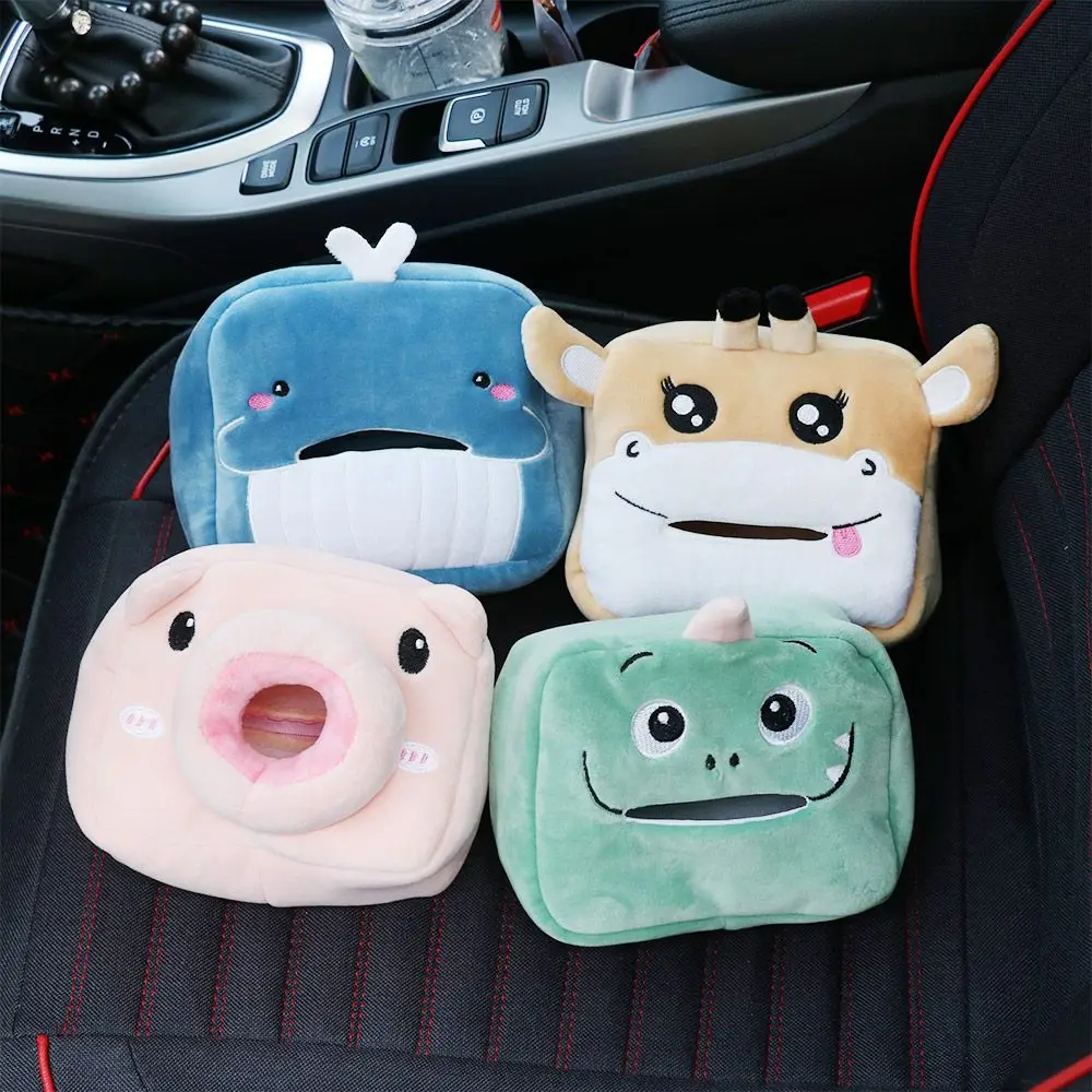 

1PC Car Tissue Box Cute Plush Animals Styling Napkin Boxes Paper Holder Car Supplies Home Decor Auto Napkin Case For Car Seat