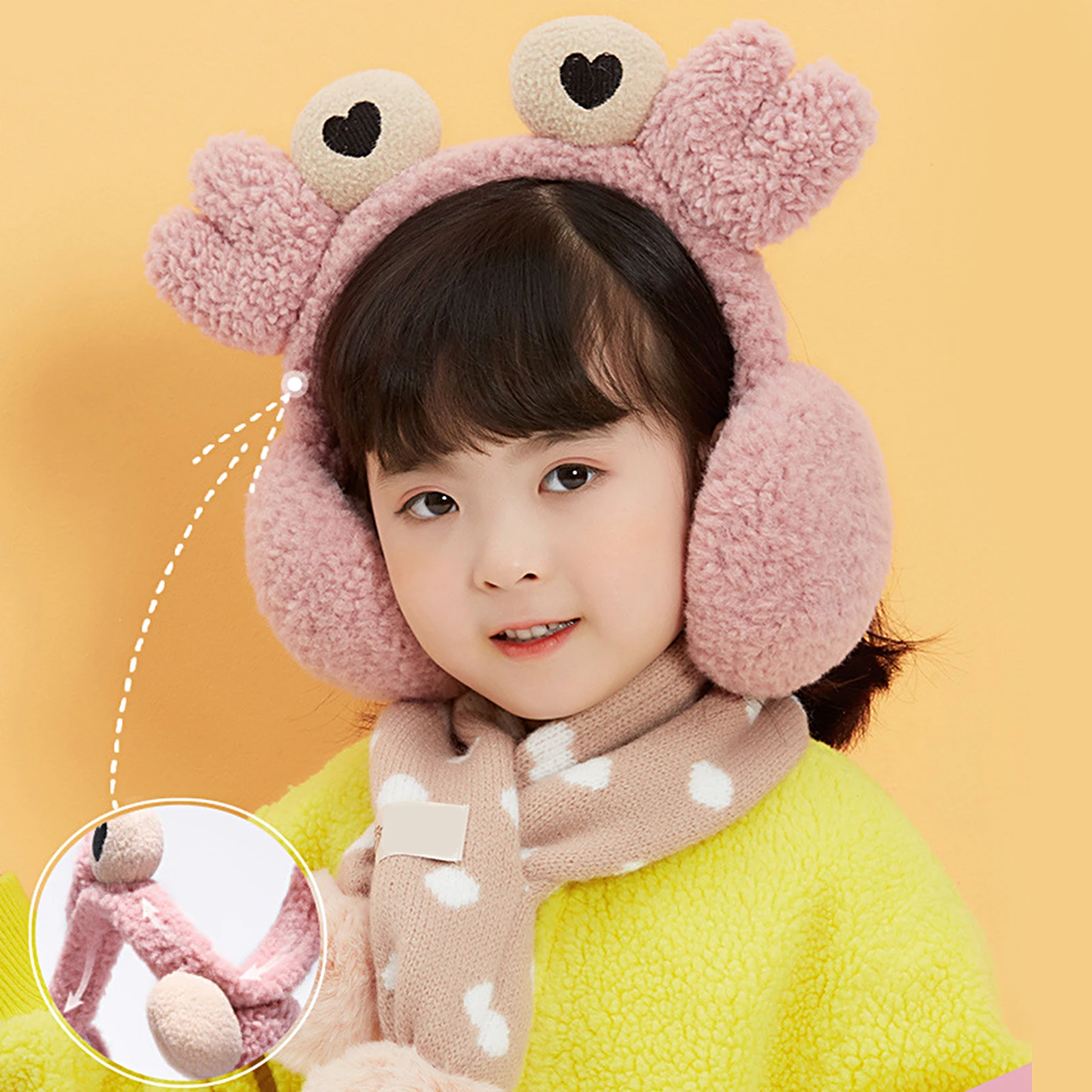 

Autumn Winter Women Girl Cute Crab Foldable Faux Fleece Earmuff Earcap Warmer
