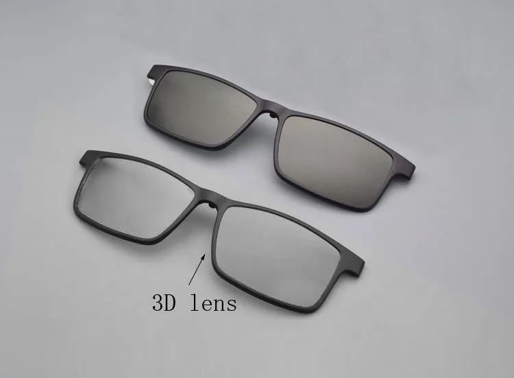 3D Black Мужские синие очки с поляризационной оправой, магнитные очки из нержавеющей стали для ночного видения, очки для вождения по рецепту - Цвет оправы: 3D Black