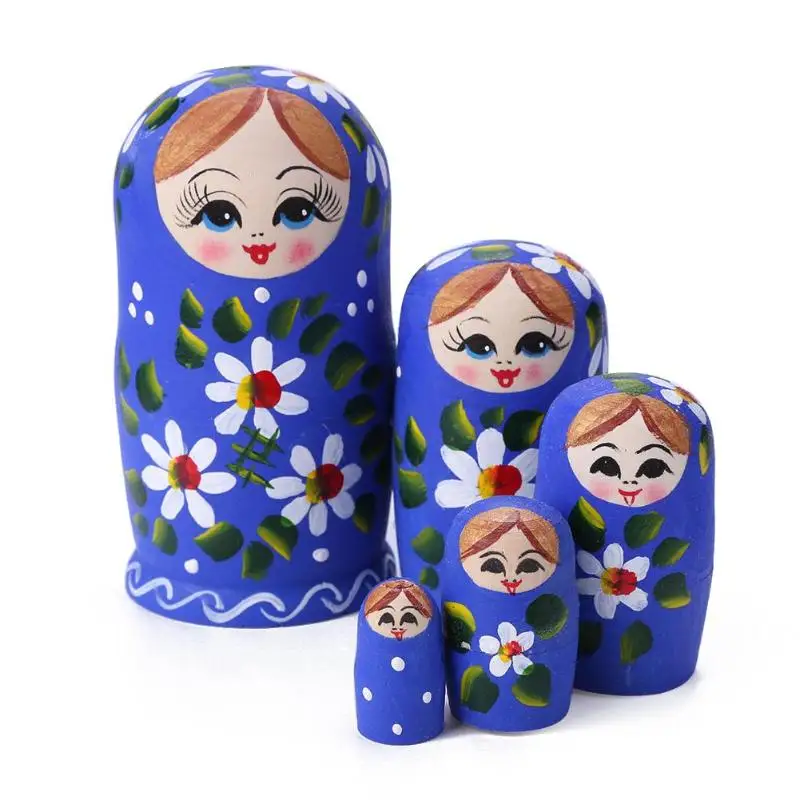 A 5/10 шт. матрешки липы деревянные игрушки матрешки Куклы Детские подарок традиционной ручной работы - Цвет: A