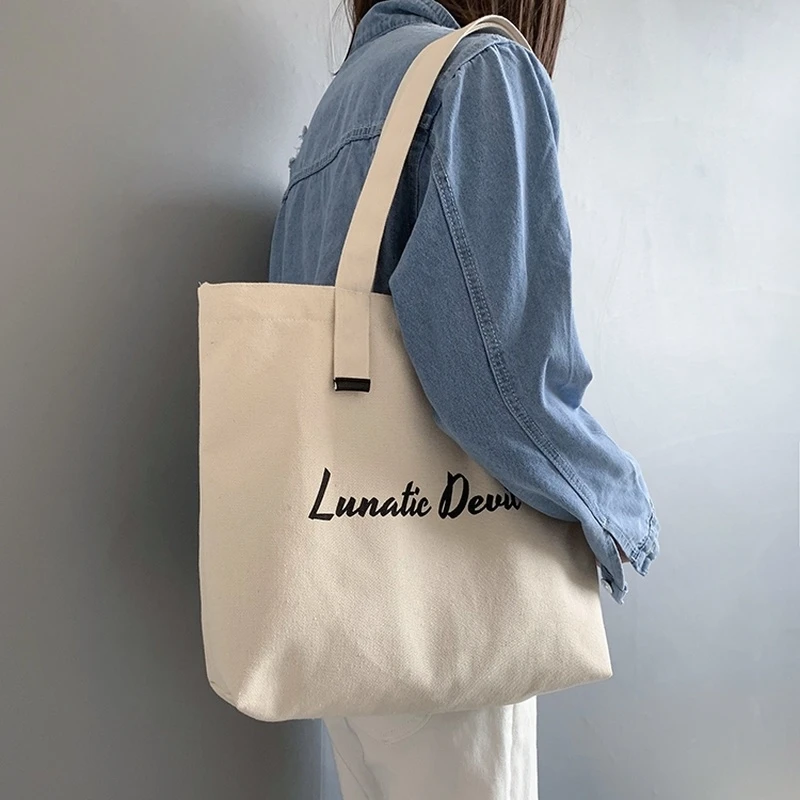 

Fashion Letters Women Soft Canvas Bags Handbags Female Casual Tote Bags Shoulder Bags