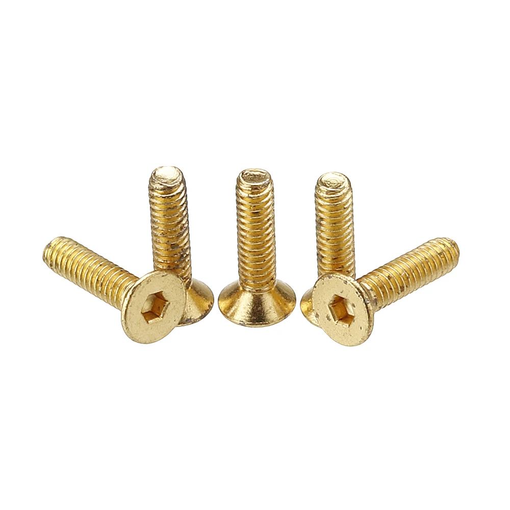 Suleve M2.5AH2 50Pcs Titanium Plated M2.5 Hex Socket Flat Head Countersunk Screws Alloy Steel 12.9 Grade Screw Bolt 5-12mm | Обустройство