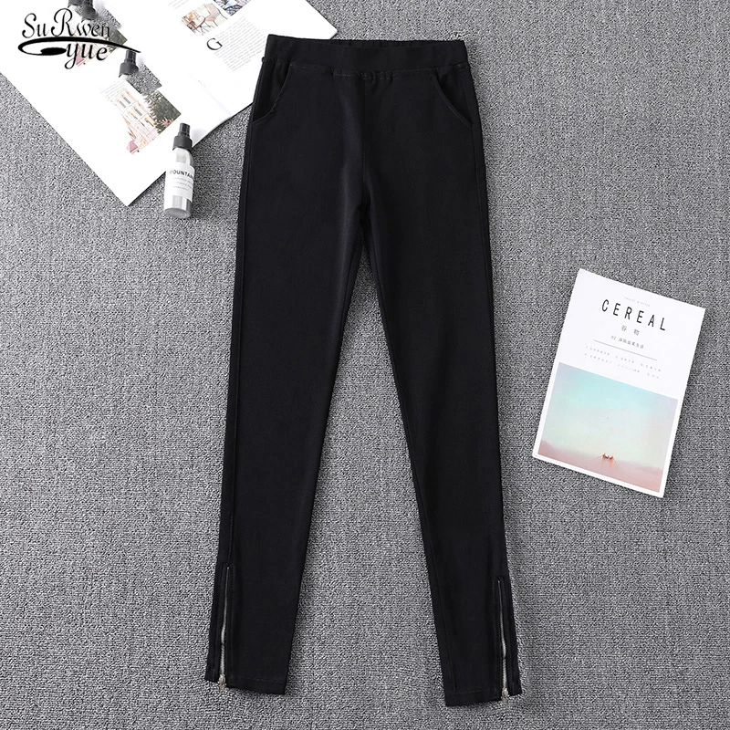 

Elastic Waist Black Pants Solid Slim Pleasure Pants Office Lady Pants Autumn New Fashion Trousers for Women Pencil Pants 16633