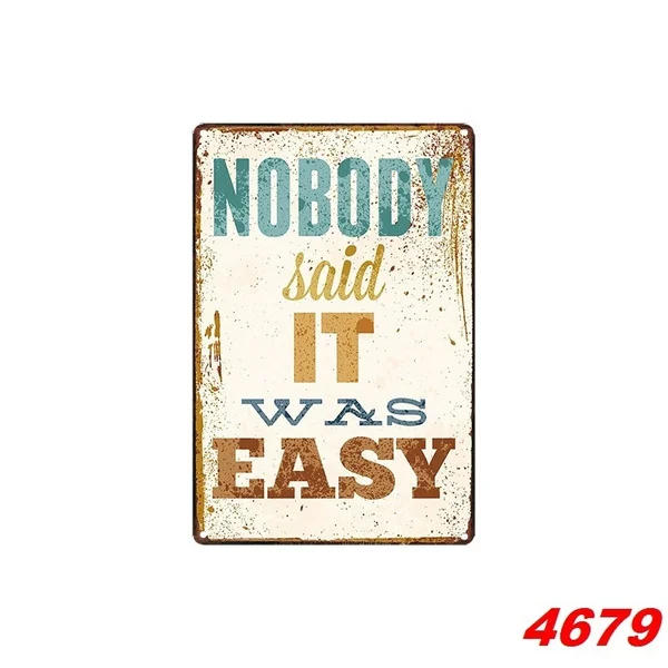 

Inspirational English Iron Metal Poster Tin Sign Plate Wall Decoration Vintage Art Painting Family Rule Plaque