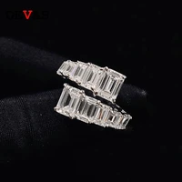 oevas 100 925 sterling silver sparkling full high carbon diamond wedding rings for women engagement party fine jewelry gifts