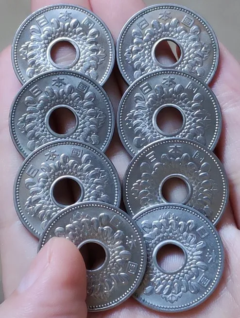 8 шт./комплект японские хризантемы 25 мм 100% настоящая памятная монета оригинальная