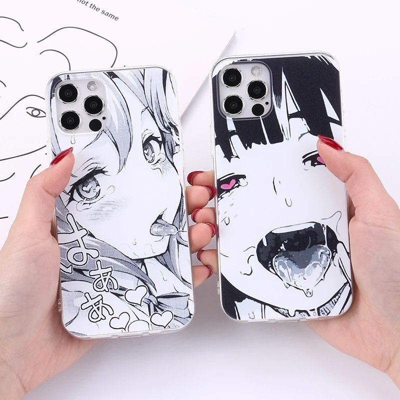 

Anime Girl Cartoon Japan Cute Face Phone Case For iPhone14 14ProMax 14Plus 13Promax 13 12 11 Soft Transparent Cover Fundas