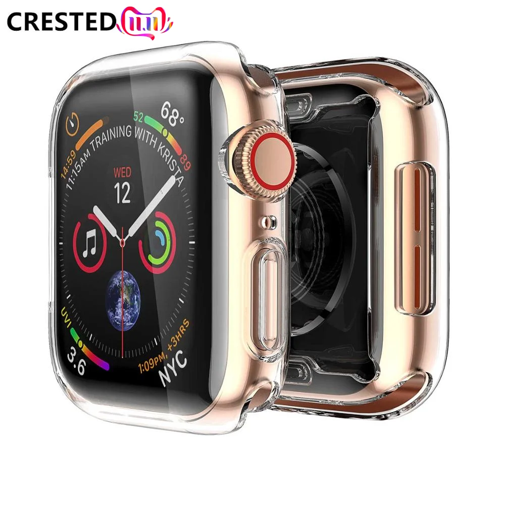 Мягкий чехол для apple watch band apple watch 5, 4, 3, чехол 44 мм, 40 мм, 42 мм, 38 мм, iwatch band, универсальная ультратонкая прозрачная рамка