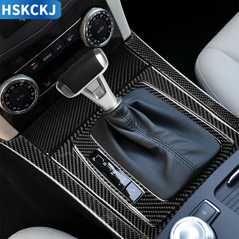 

For Mercedes Benz W204 Old C Class 2007-2013 Carbon Fiber Stickers Automatic Gear Shift Interior Car Accessories Gear Box Cover