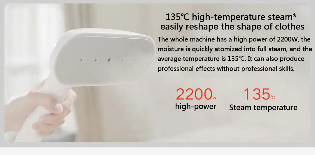 Vapor de Pressão da Bomba Ferro a Vapor Xiaomi Mijia Vestuário Vapor 42 g - Min Handheld Vertical Plana Roupas Navio 2200w 500kpa 6 Vaporizadores de roupa