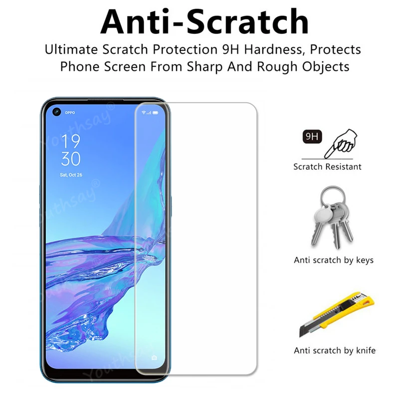 Pel&iacute;cula protectora de vidrio templado para pantalla de c&aacute;mara de OPPO A53, cristal para OPPO A53, OPPO A74, A54, A94, A95, A53, A32, A16, A72, A52-1