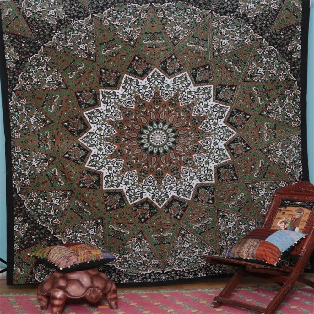 Индийская мандала настенные скатерти ручной декор для спальни искусство гобелен