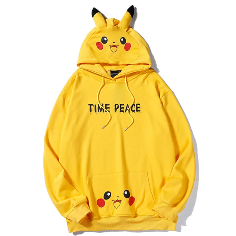 Осенняя Толстовка для влюбленных с изображением покемона толстовки капюшоном