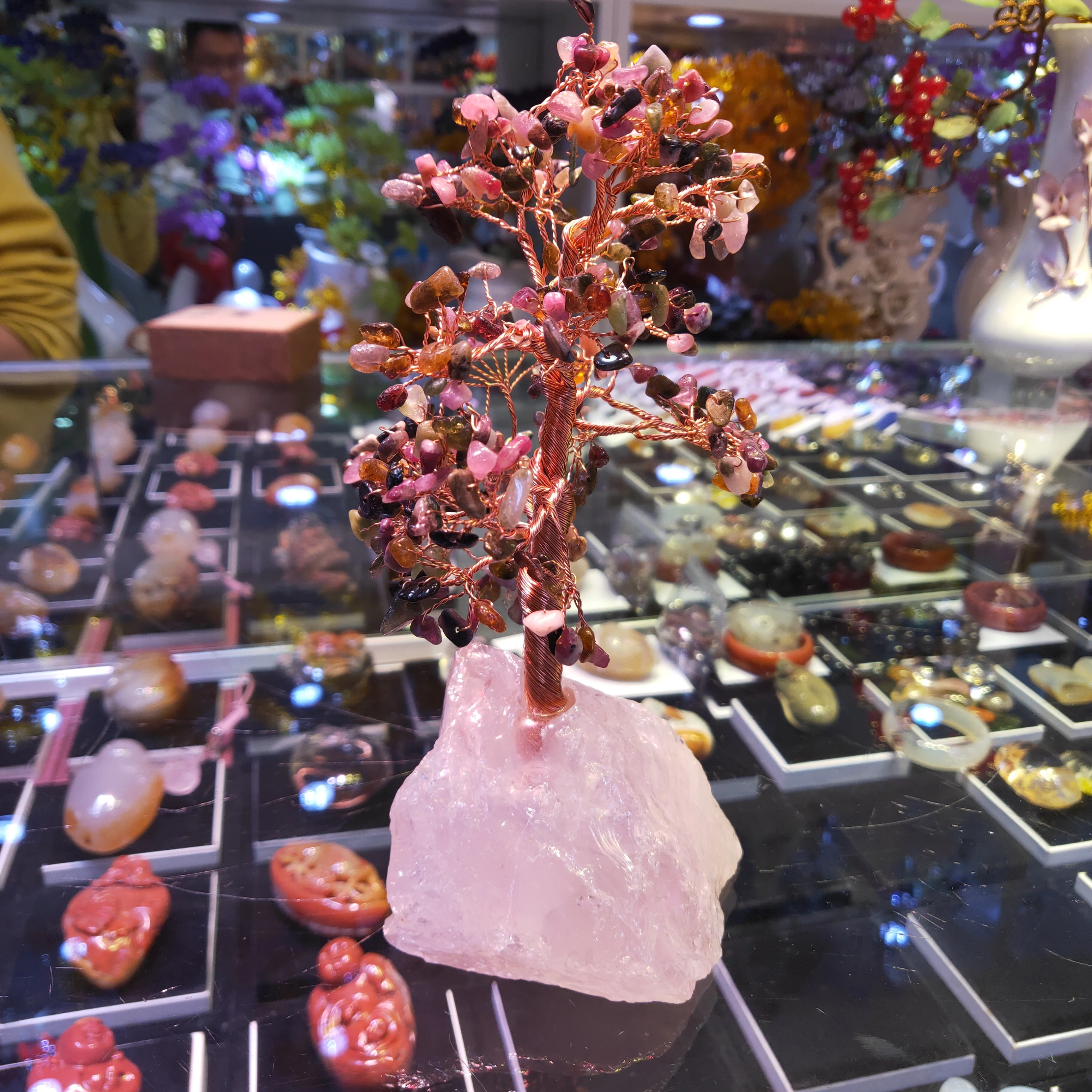 Натуральная пудра кристаллическая кристалл дерево удачи и сокровище