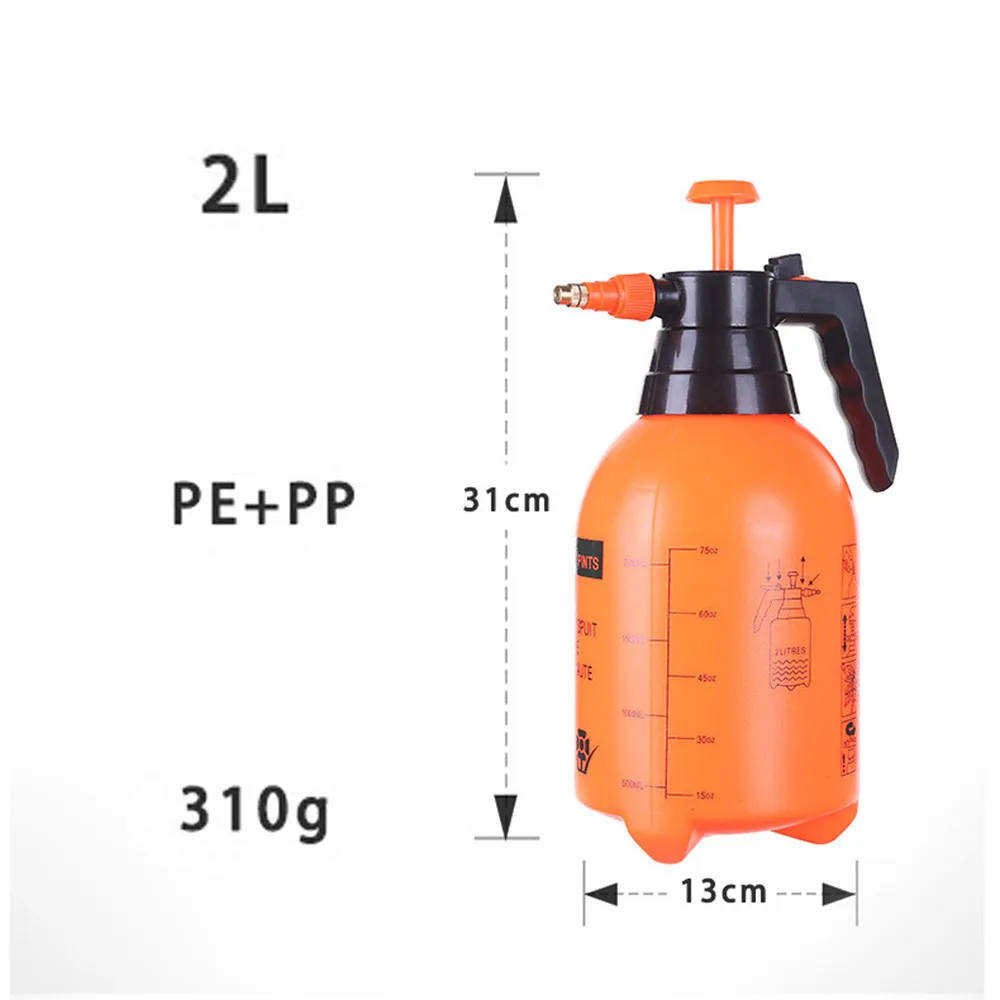 

2L Pneumatic Automatic Sprayer Orange Bottle Watering Pot Garden Sprinkler