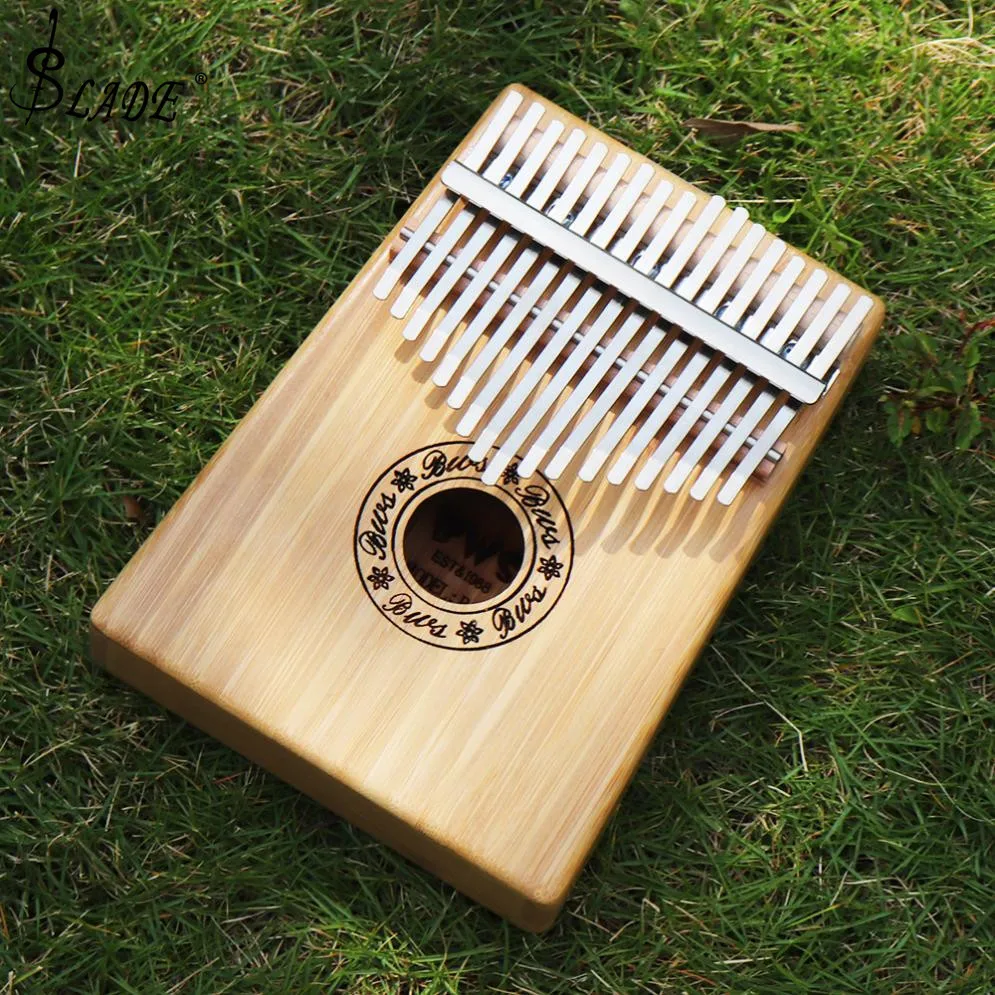 17 Key Bamboo Thumb Piano  Kalimba Single Board Mbira Natural Mini Keyboard Instrument with Complete Accessories