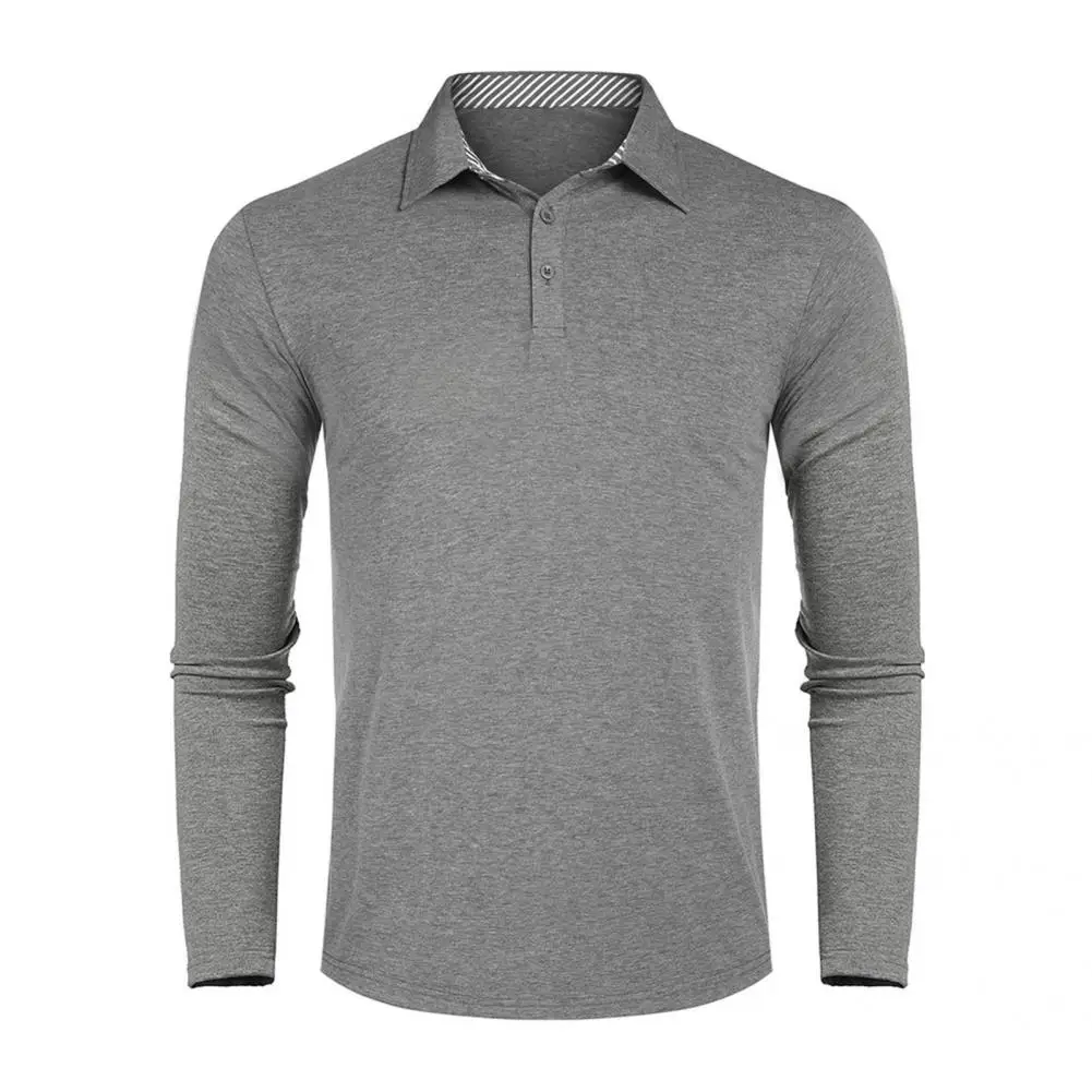 

Shrink Resistant Handsome Turn-Down Collar Men Pullover Shirt Pullover Top